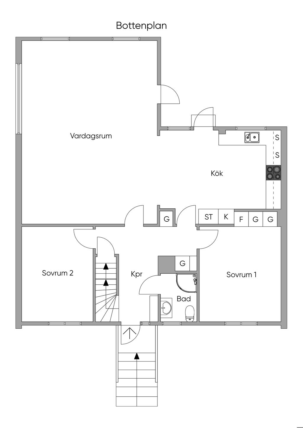 Planlösning bottenplan.