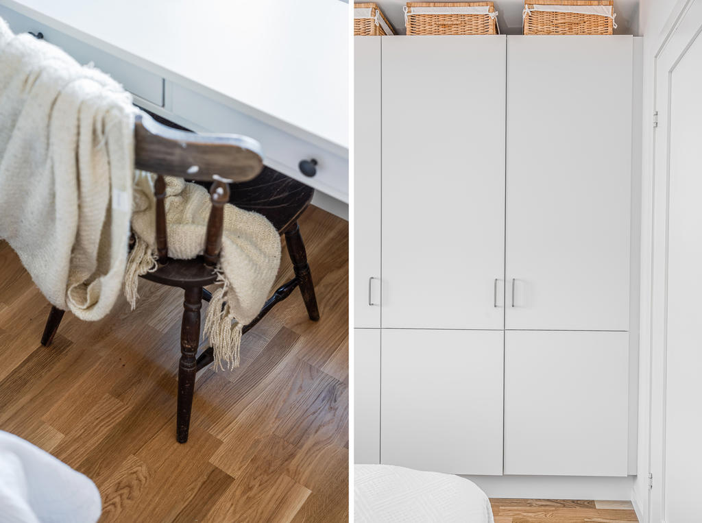 Sovrum 1 med goda förvaringsmöjligheter