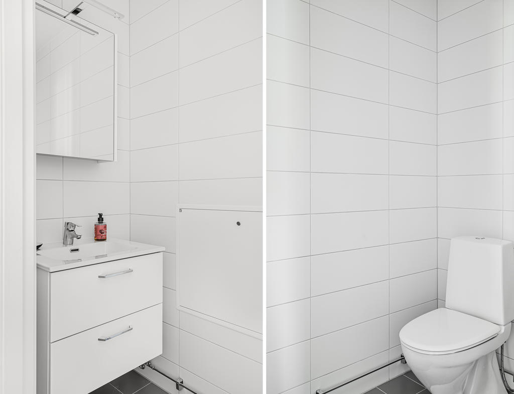 WC med spegelskåp och handfat i kommod
