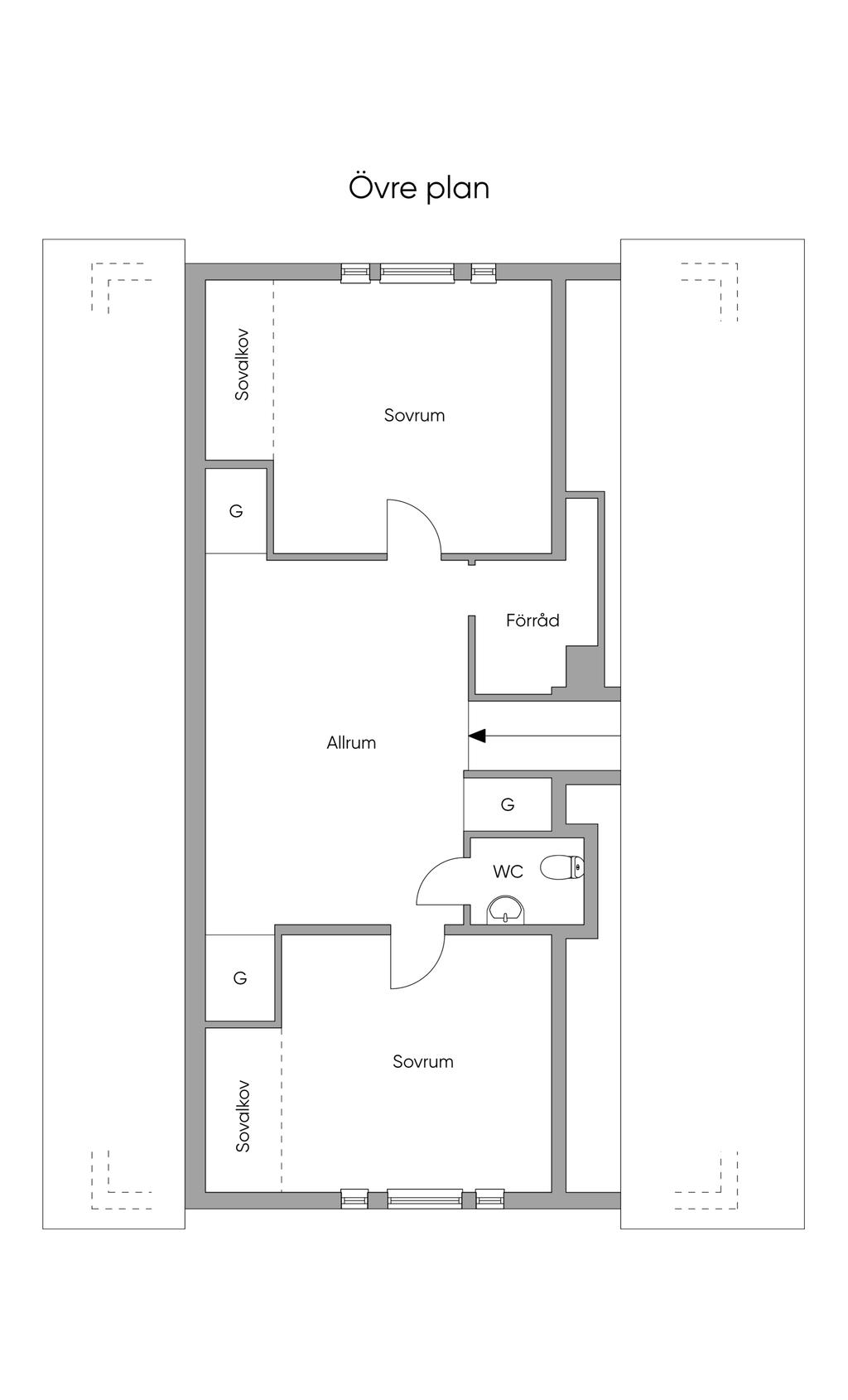 Planlösning övre plan