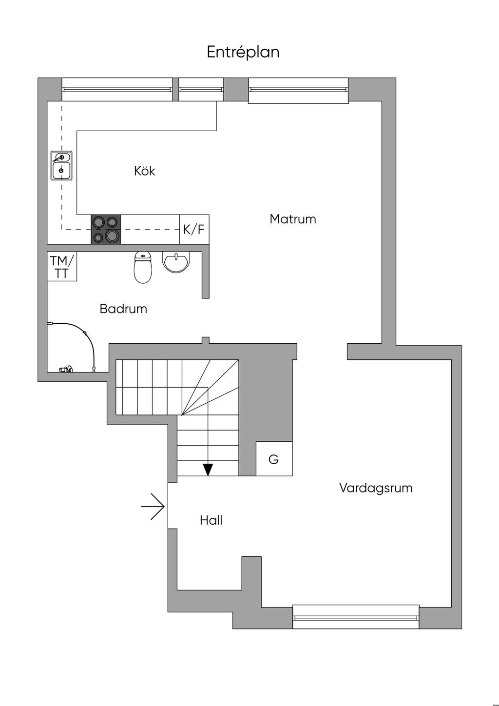 Planritning Entréplan