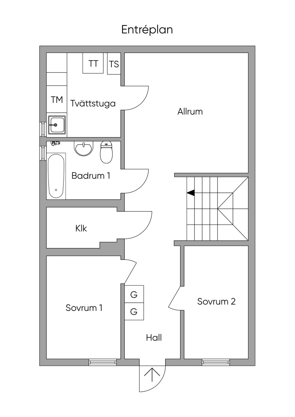 Planlösning, entréplan