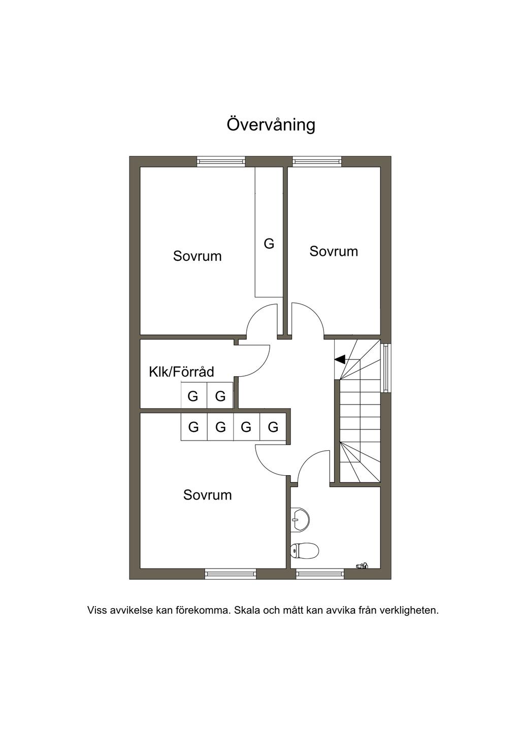 Planritning övervåning