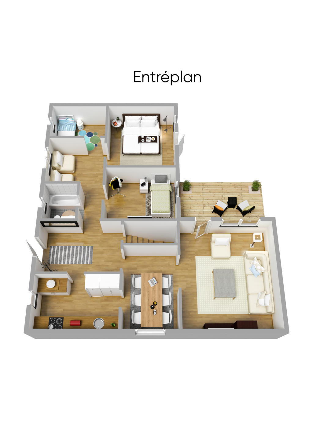 Planlösning entréplan 3D