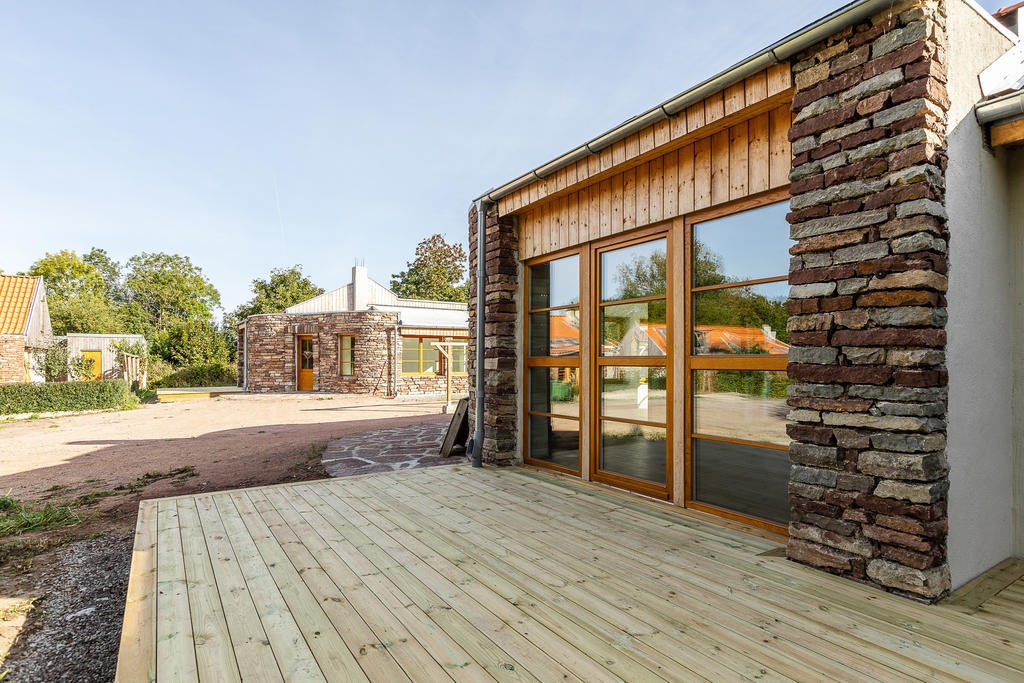 Uteplats utanför huset