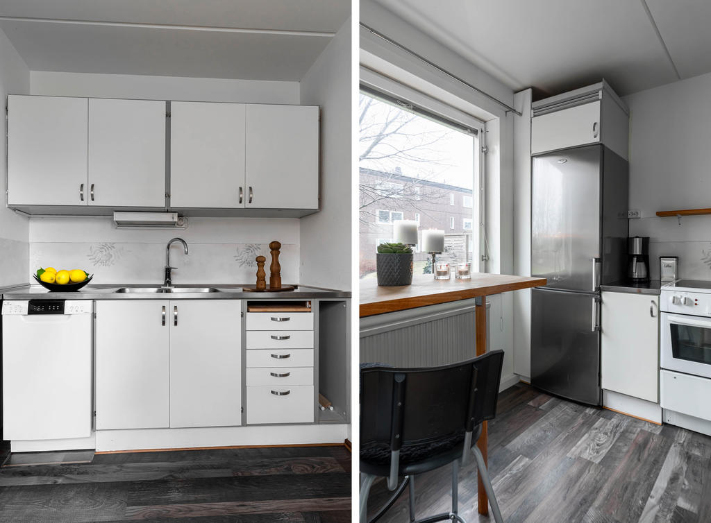 Trivsamt kök med diskmaskin