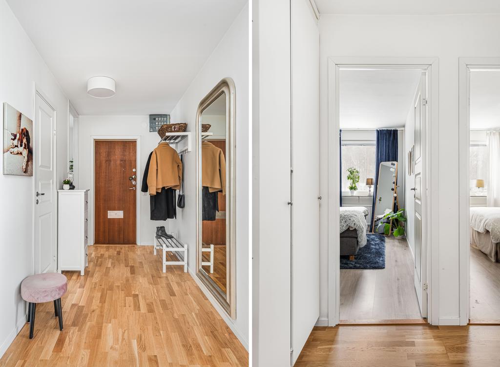 Välkomnande hall med access till klädkammare för förvaring 