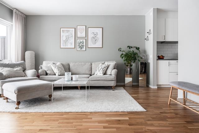 De stilrena bostadsrätterna på Mojevägen i Stationssamhället. 