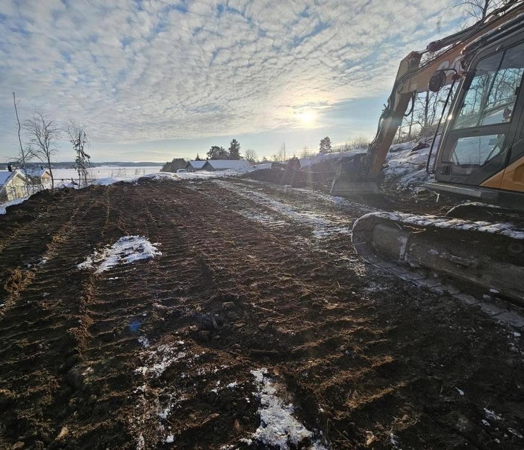 Plats för nybyggnation utan att påverka berget. 