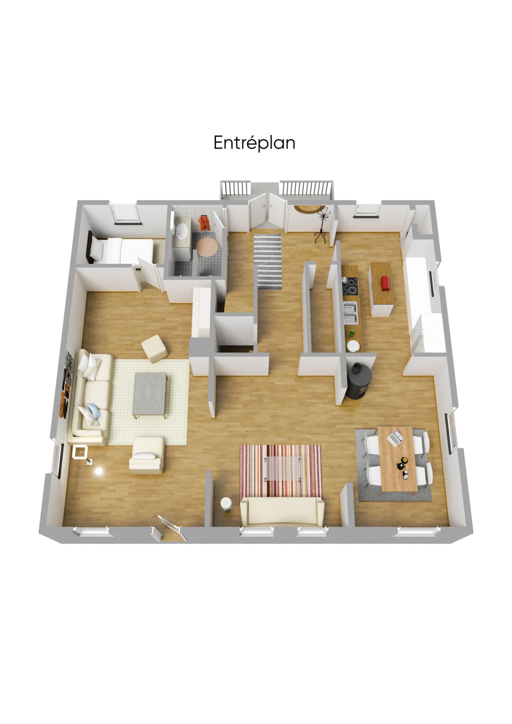 Planlösning entréplan 3D