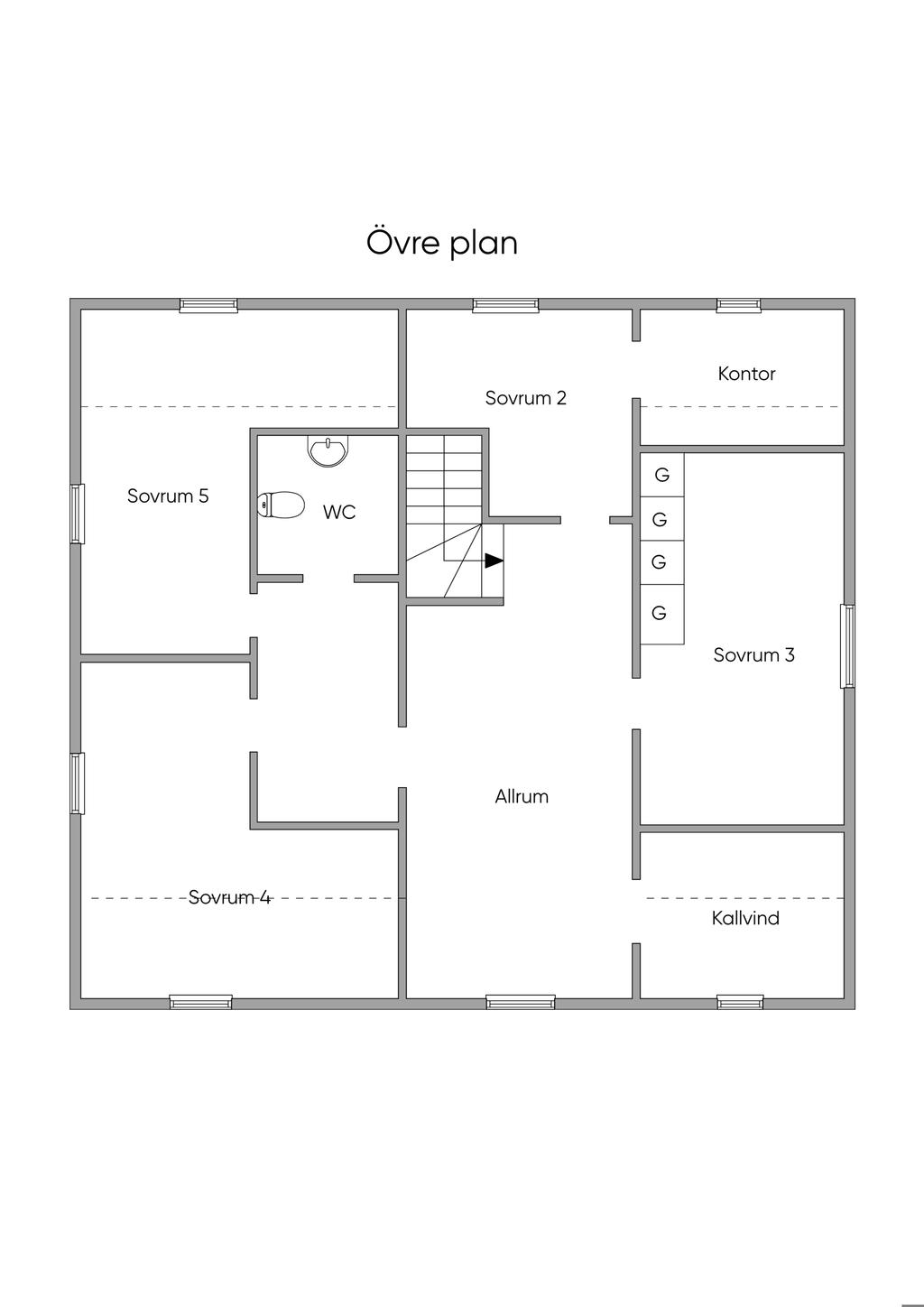 Planlösning övre plan
