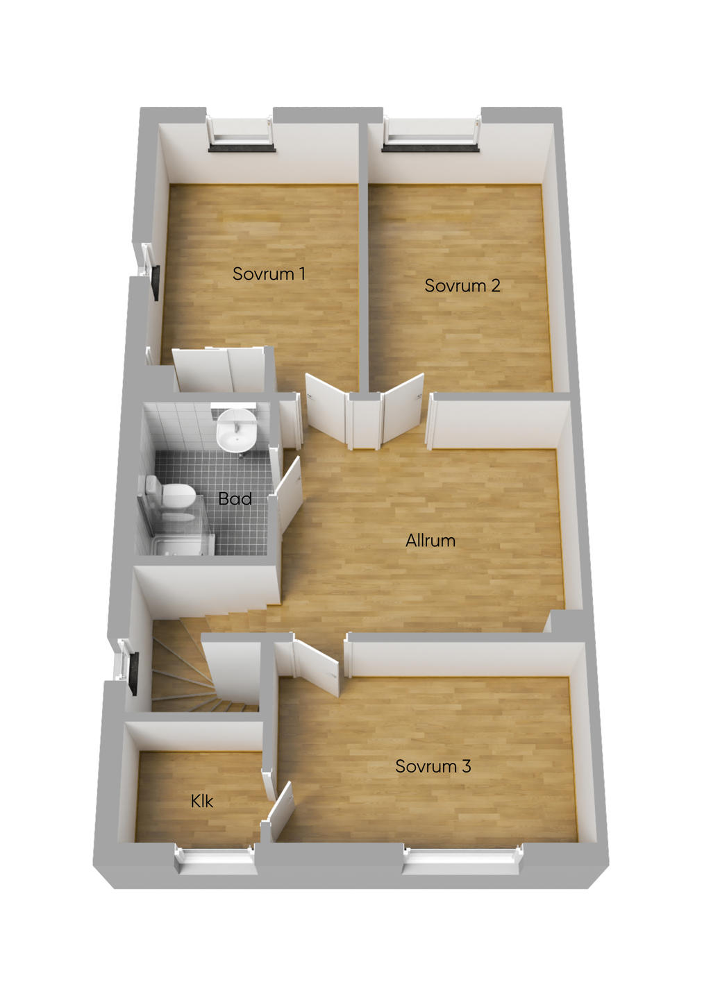 Planlösning Övre plan 2 D