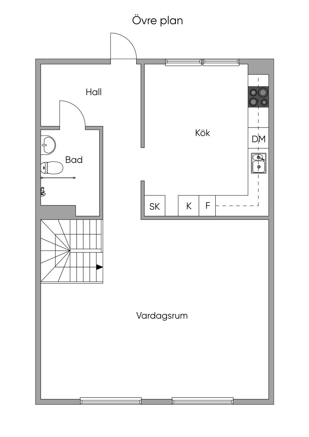 Planritning övre plan