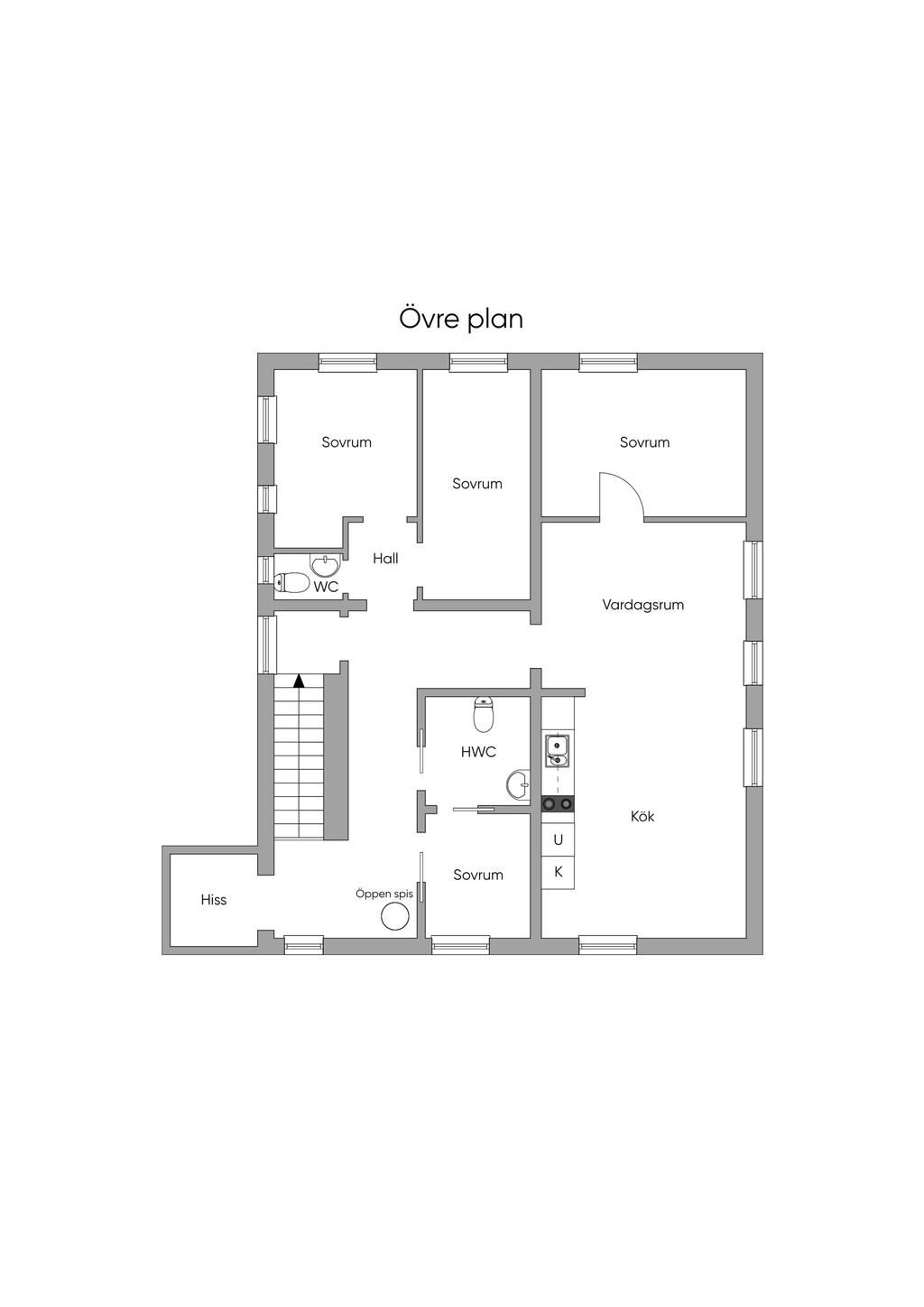 Planlösning övre plan