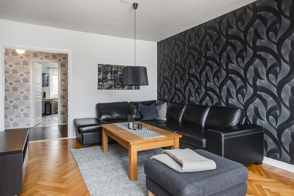 Vardagsrum med stavparkett