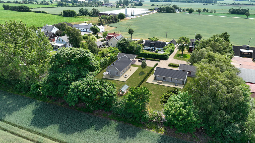 Fotomontage förslag på byggnation på tomterna