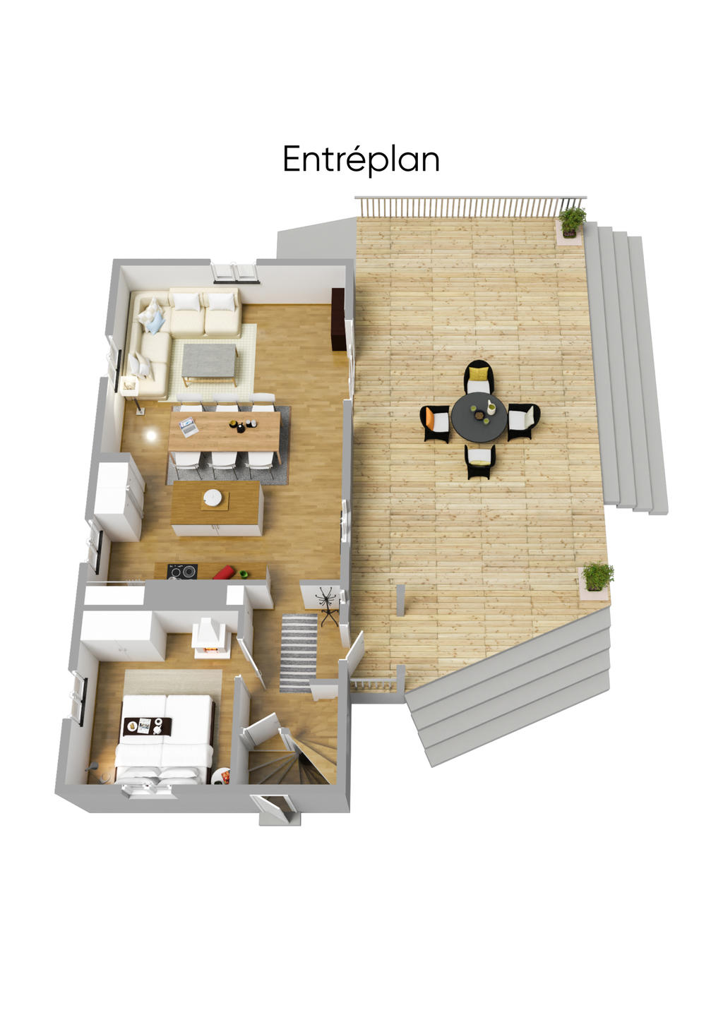 Planlösning entréplan 3D