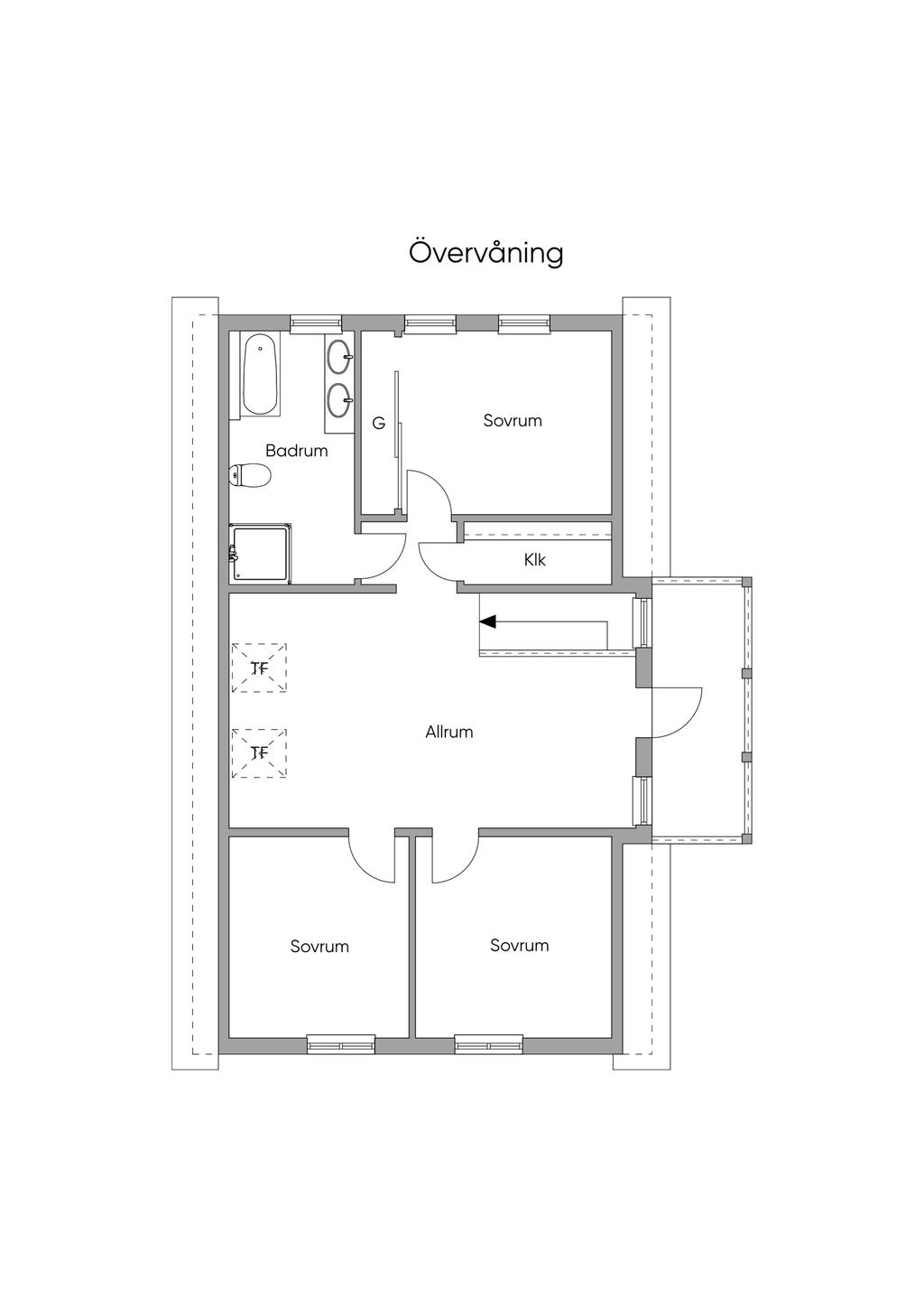 Planlösning övre plan