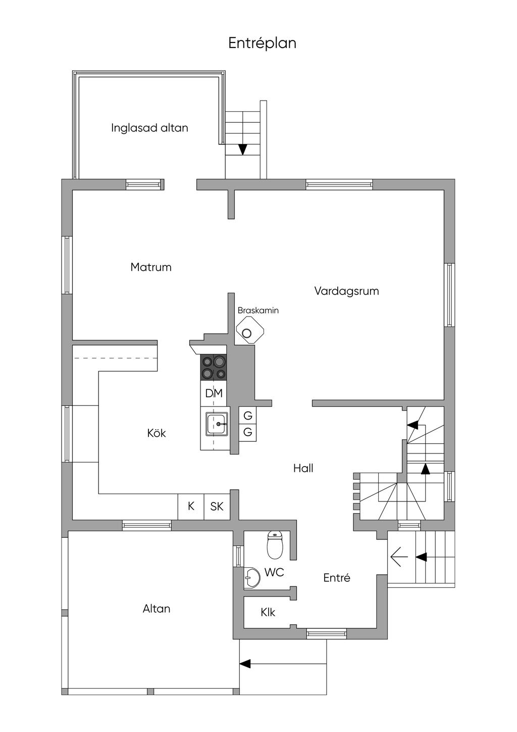 Planlösning, entréplan