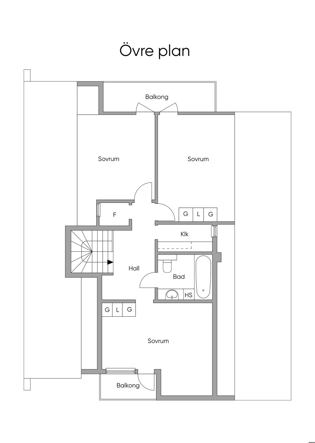 Planlösning Övre plan