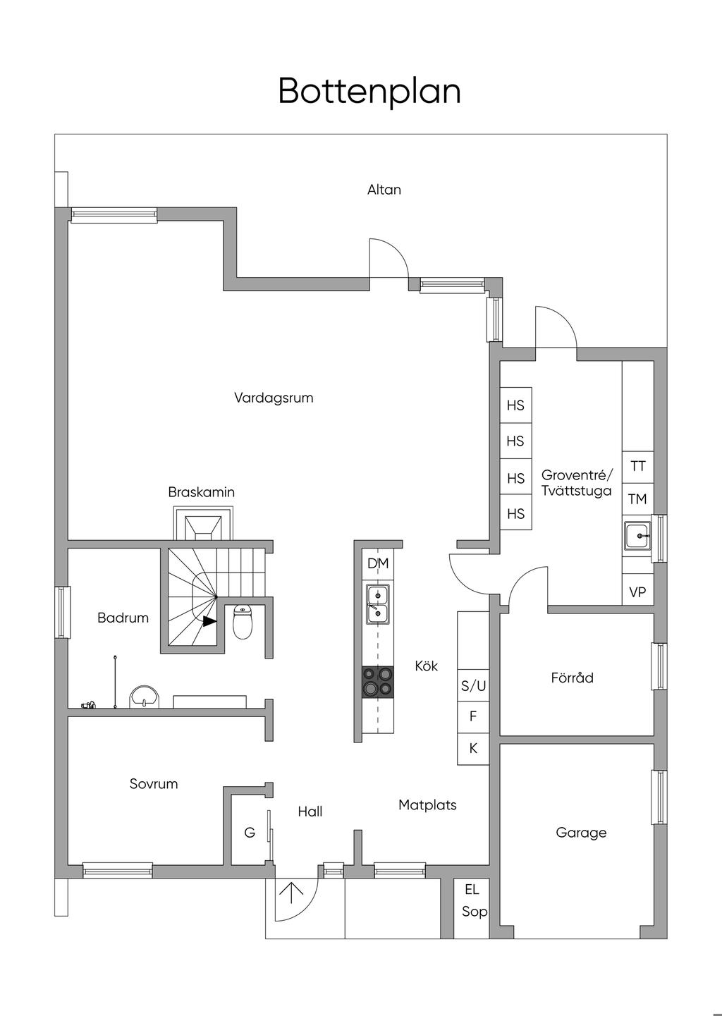 Planlösning Bottenplan