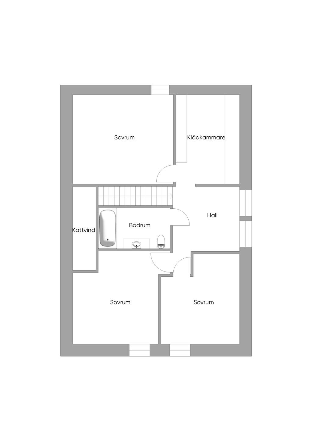 Planlösning övre plan.