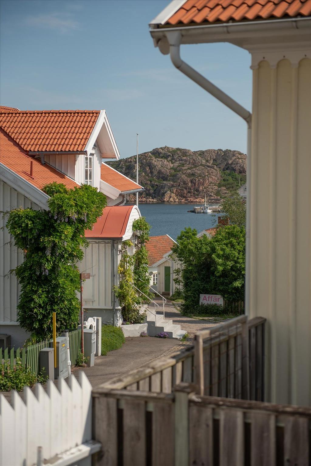 Vacker vy mot område och hav