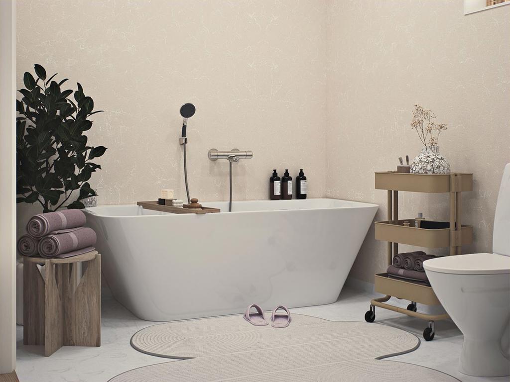 Observera att bilden är en illustration/rendering från SmålandsVillan och endast visar ett exempel på hur huset kan se ut när det är färdigställt. Vissa detaljer och materialval kan avvika från den slutgiltiga produkten, då det kan ske förändringar under byggprocessen eller på grund av personliga anpassningar. För exakt specifikation och slutgiltigt resultat, hänvisas till slutgiltiga ritningar och materialval som mäklaren bistår med.