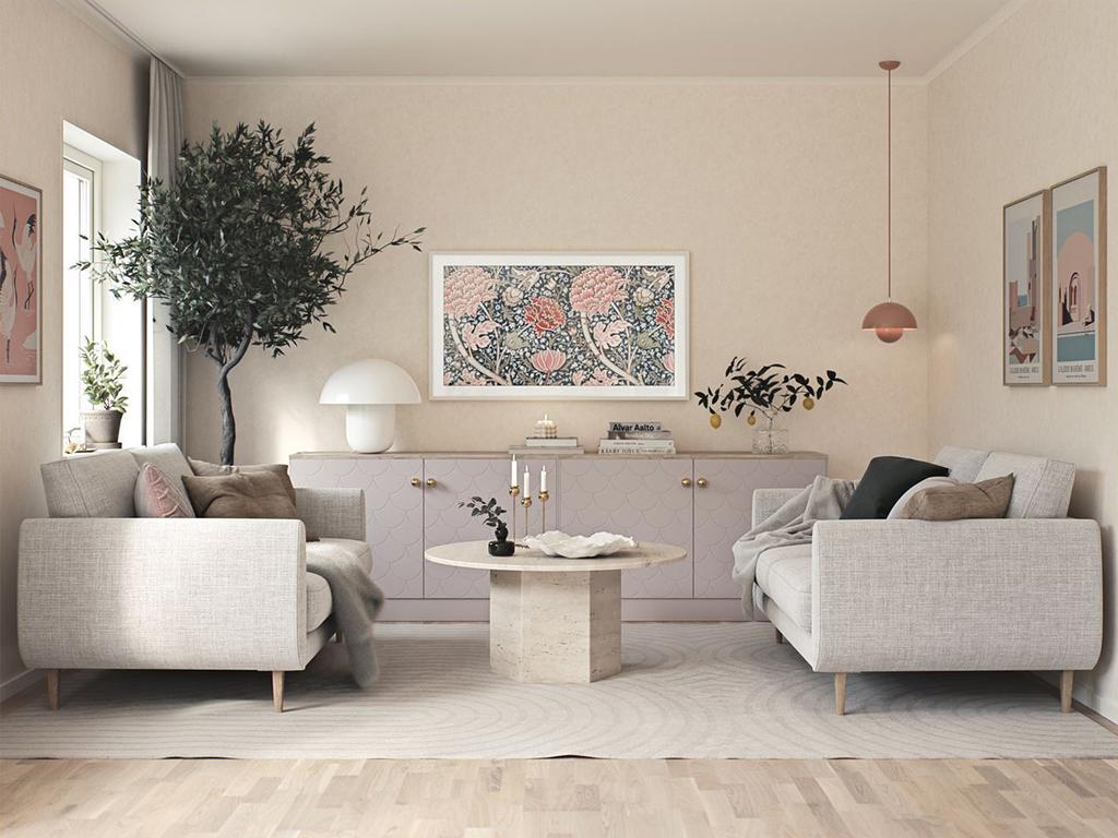 Observera att bilden är en illustration/rendering från SmålandsVillan och endast visar ett exempel på hur huset kan se ut när det är färdigställt. Vissa detaljer och materialval kan avvika från den slutgiltiga produkten, då det kan ske förändringar under byggprocessen eller på grund av personliga anpassningar. För exakt specifikation och slutgiltigt resultat, hänvisas till slutgiltiga ritningar och materialval som mäklaren bistår med.