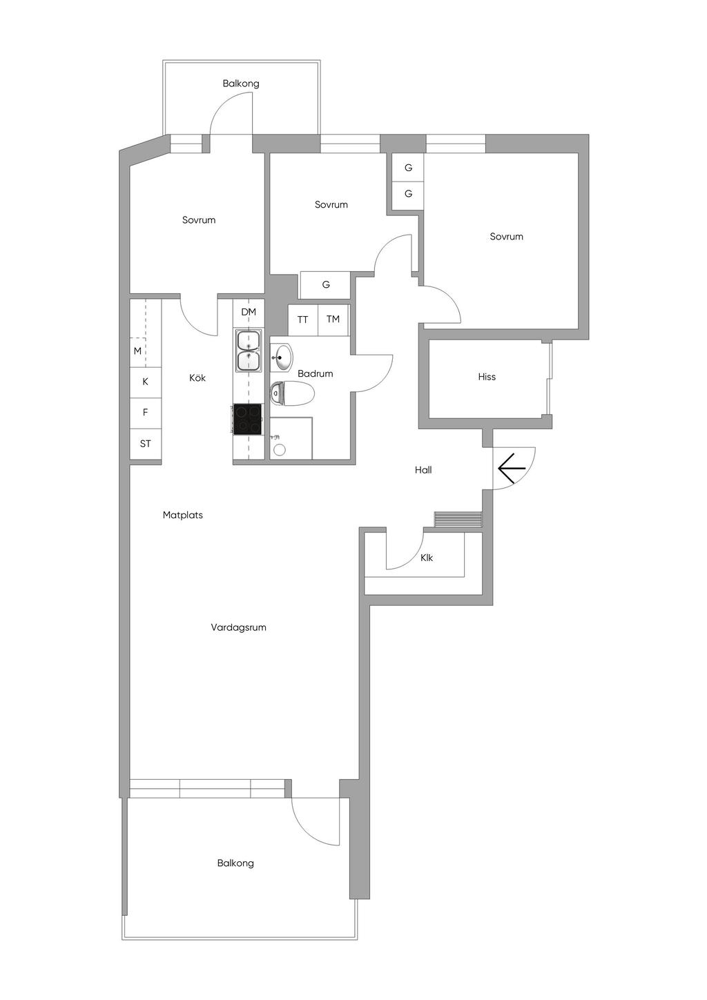 Alternativ planlösning (4 rok)