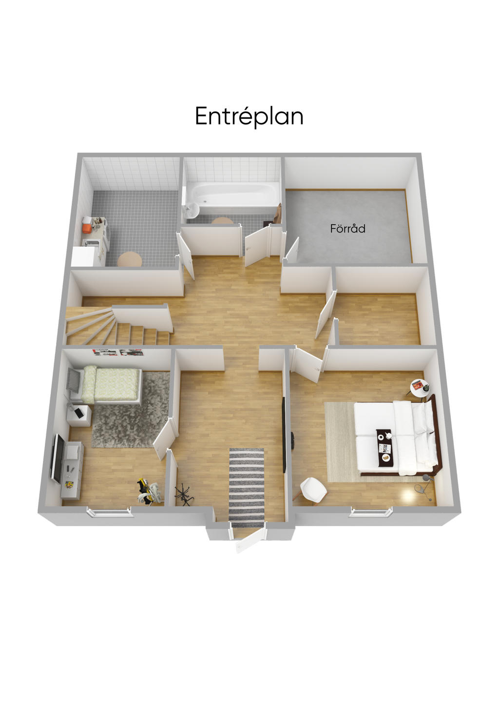 Planlösning entréplan 3D