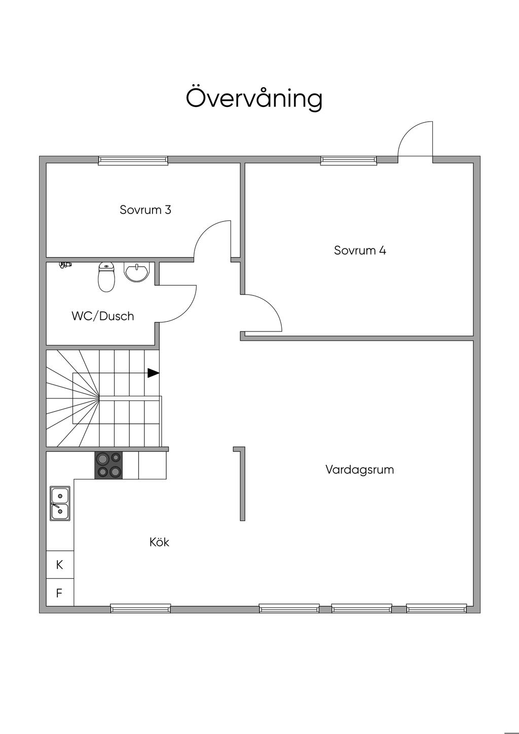 Planlösning övre plan