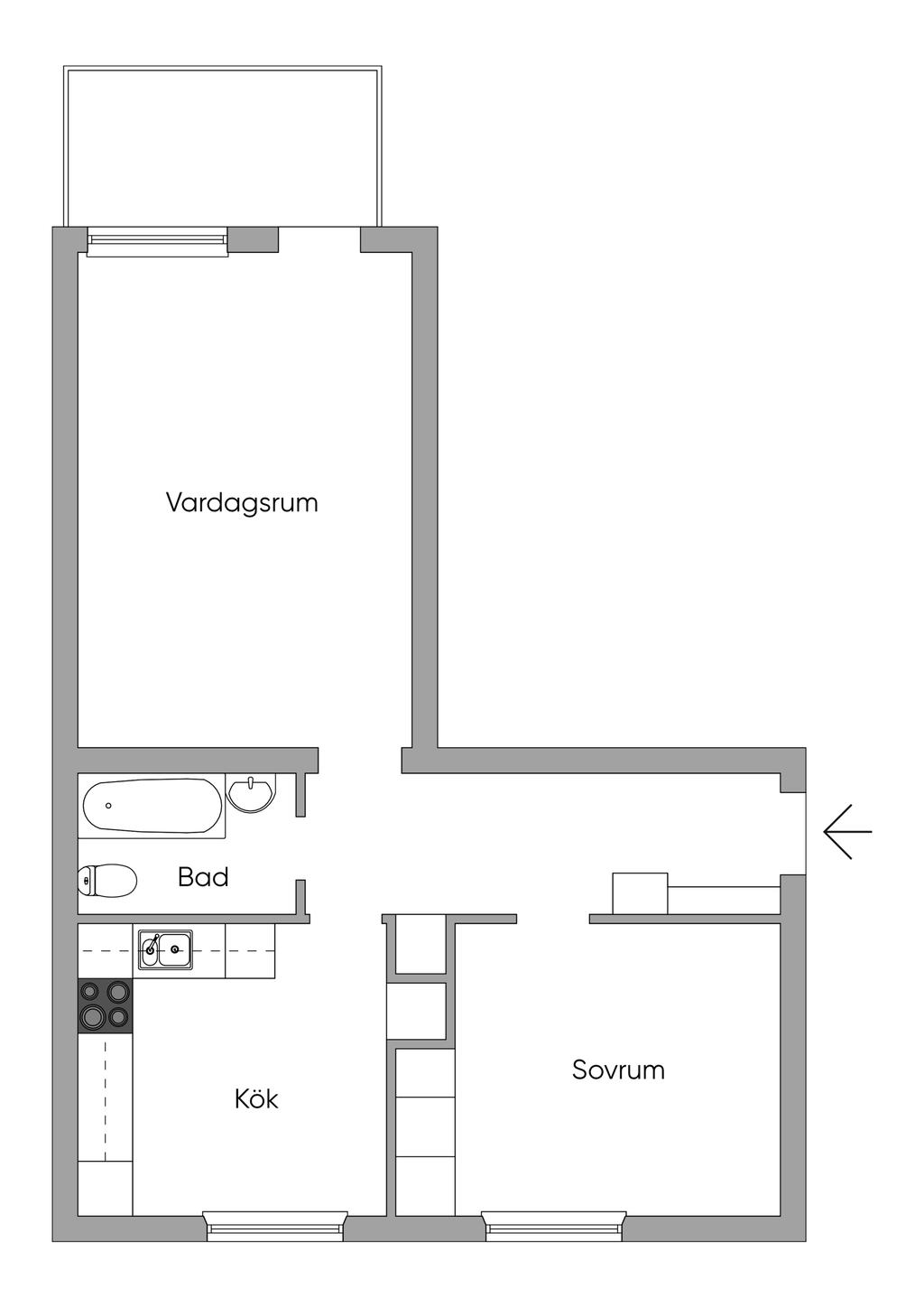 Planlösning. 