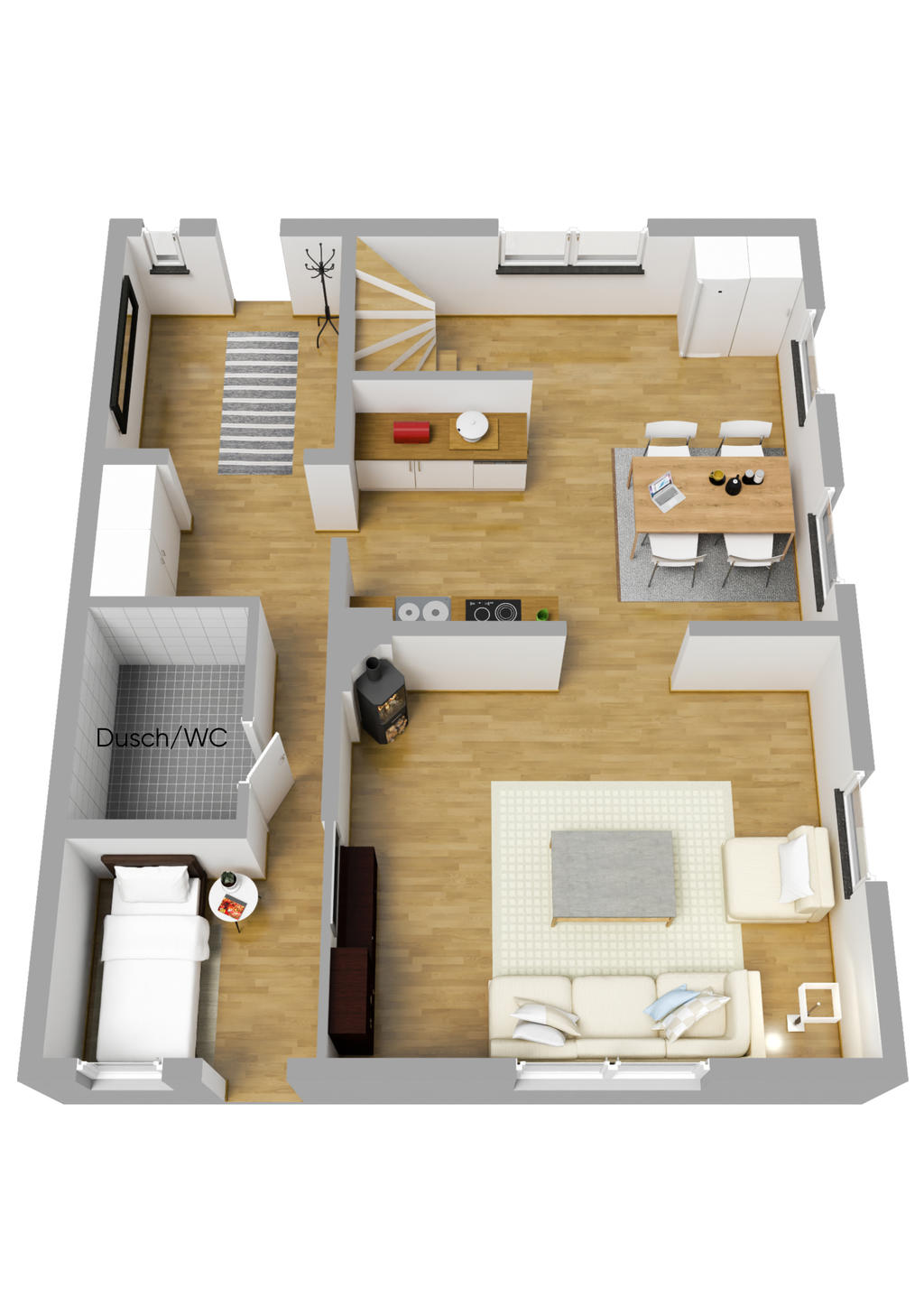 Planlösning entréplan 3D