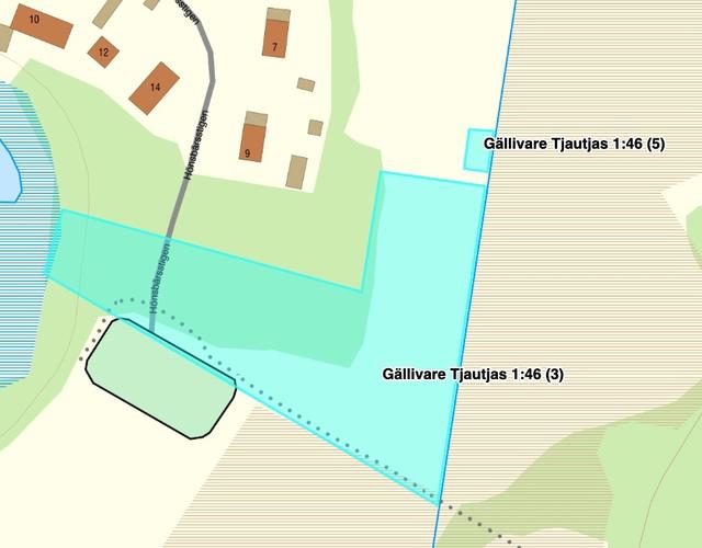 Tilltänkt avstyckning, ca 12.000kvm. Både 3 och 5. 