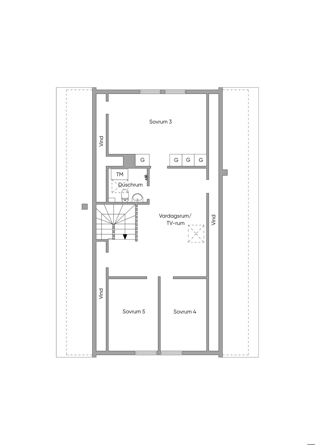 Övre plan. Avvikelser kan förekomma. Ej skalenlig. 