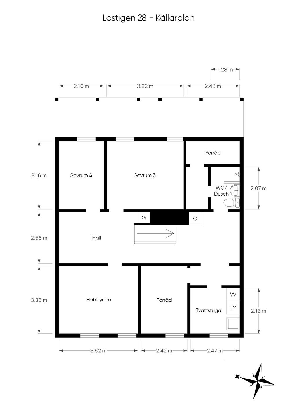 Planritning källarplan