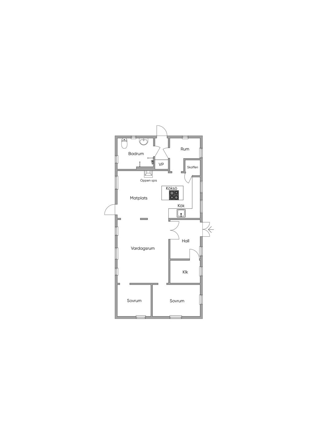 Planlösning Boningshuset