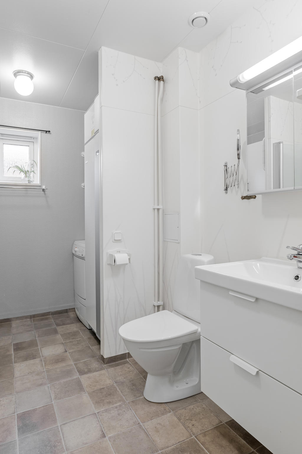 Badrummet och tvättavdelningen