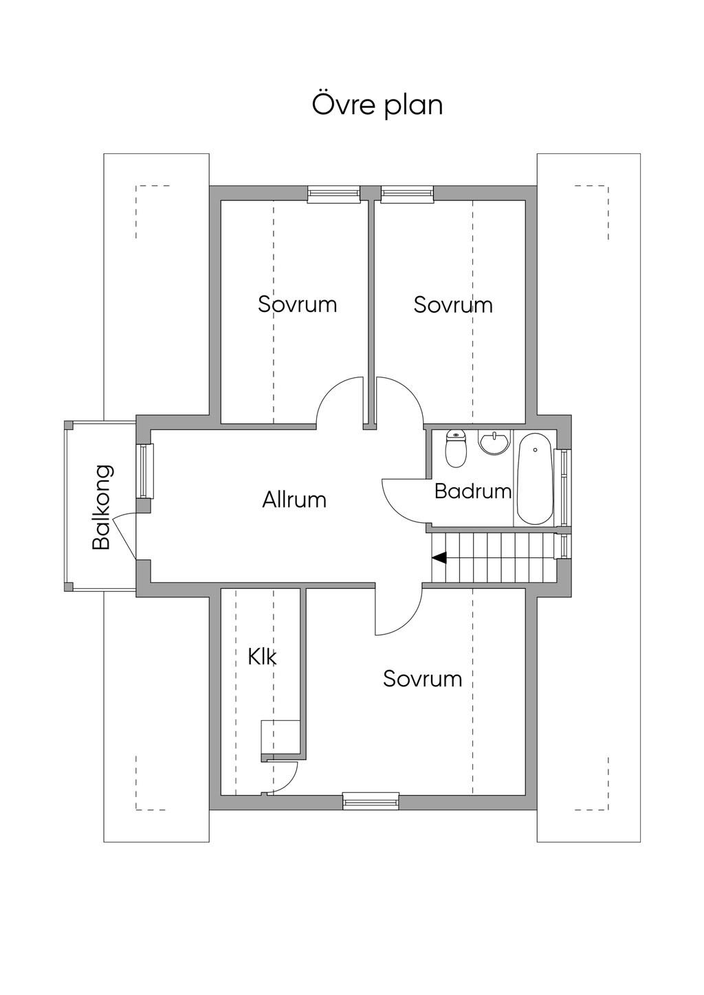 Planritning övre plan