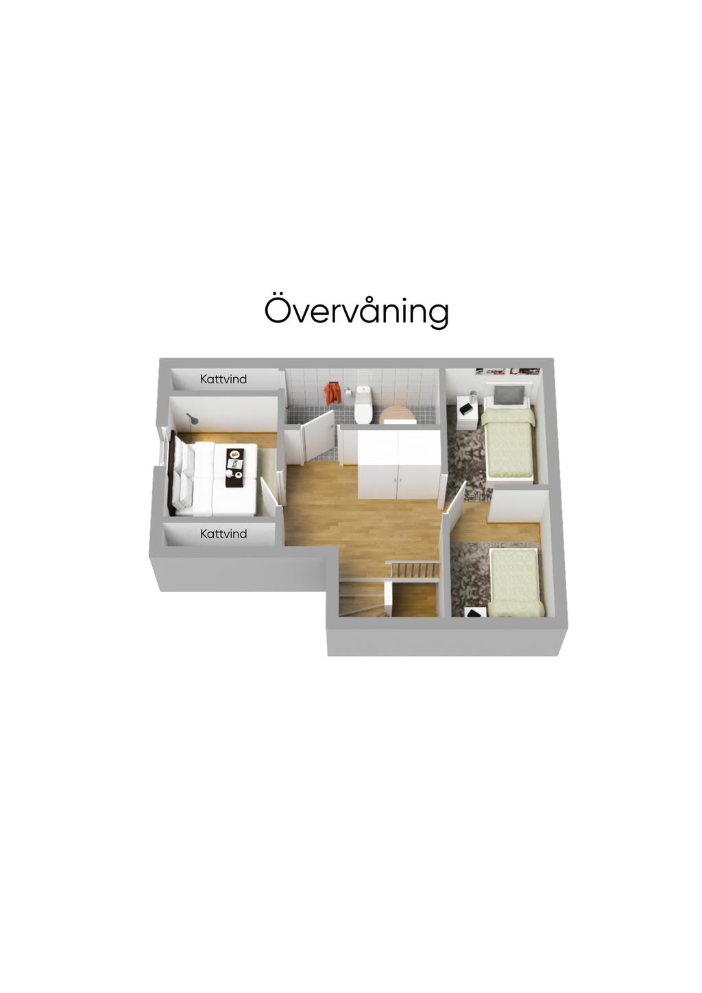 Planlösning övre plan 3D