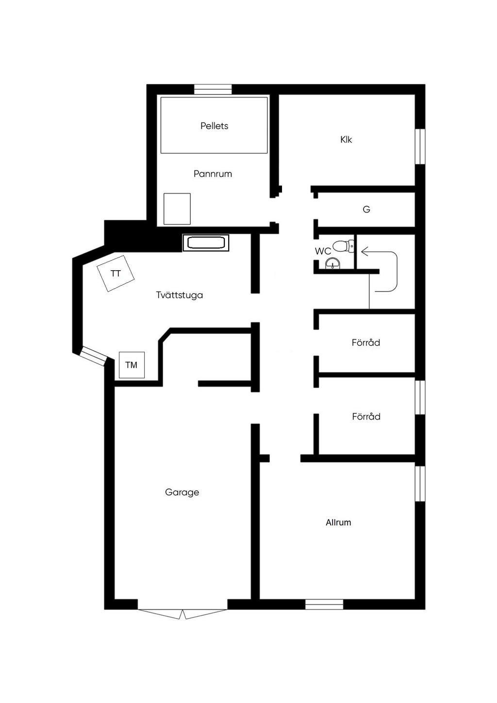 Planritning källarplan