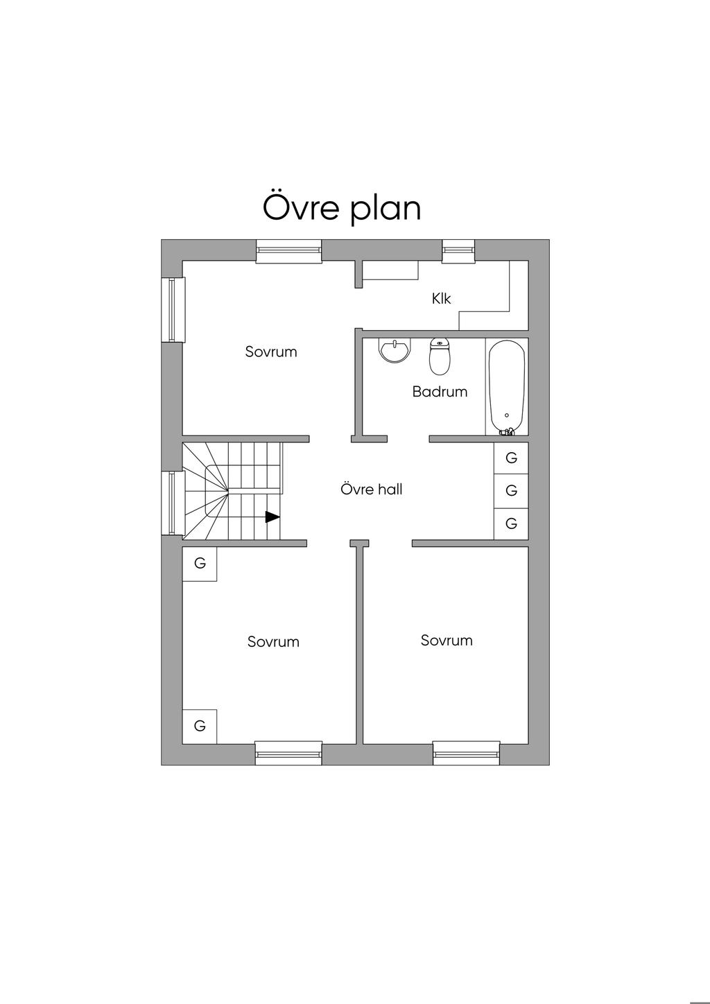 Planlösning övre plan