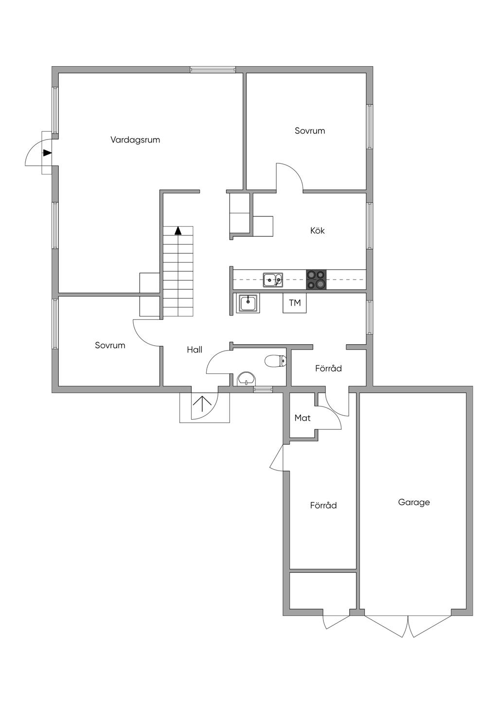 Planlösning, entréplan