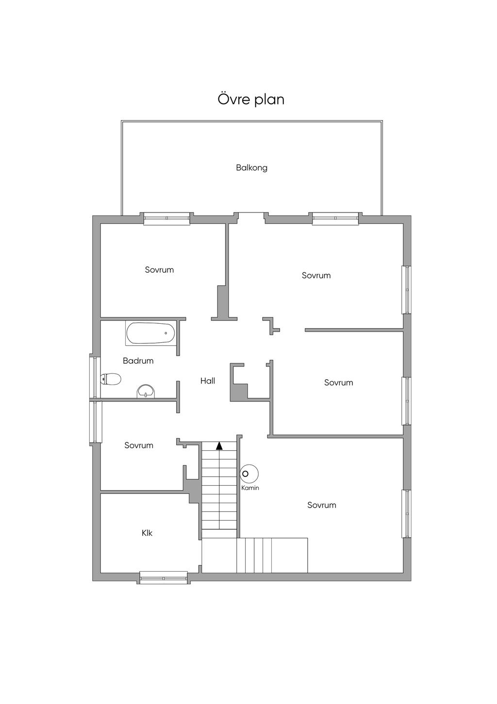 Planlösning Övre plan 3D