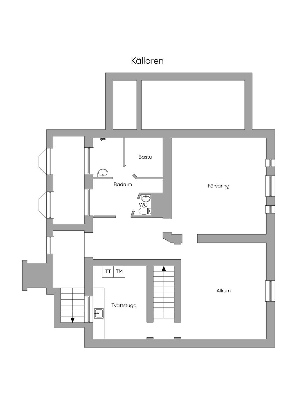 Planlösning Källarplan 2D