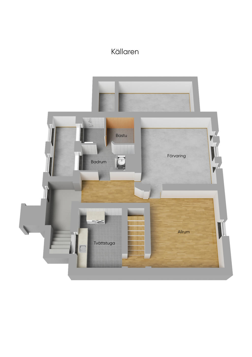 Planlösning Källarplan 3D
