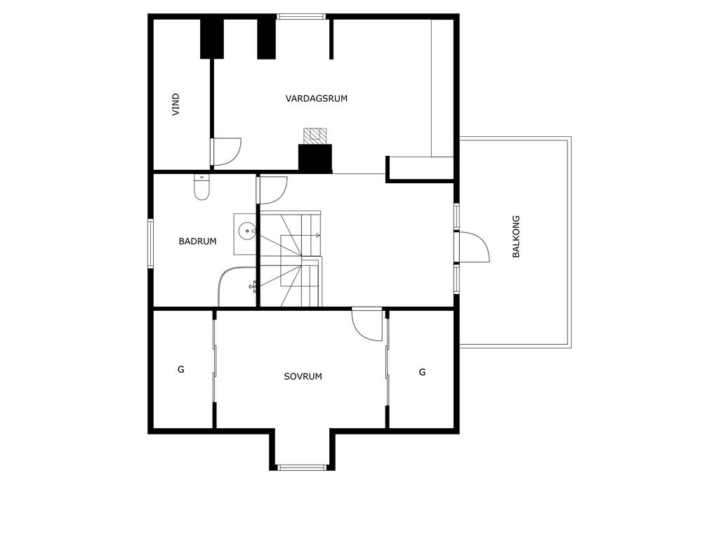 Planlösning övre plan