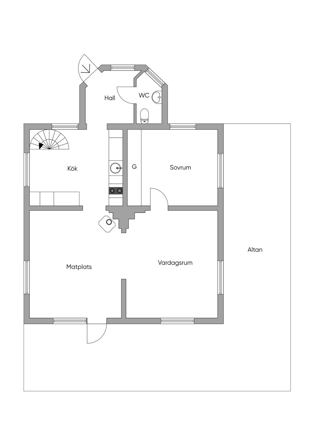 Planlösning entréplan 