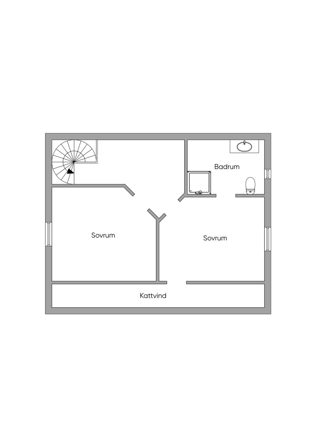 Planritning övre plan